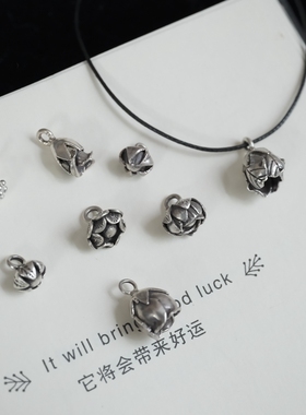 妖家 泰国手工银 纯银花朵小吊坠DIY配件 HA303