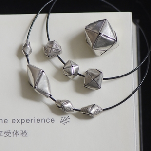 妖家 泰国清迈手工银 纯银DIY配件 编织款方形 粽子隔珠 GC01