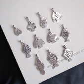 手链项链DIY配件 纯银小鱼吊坠 DB03 手工制作 妖家