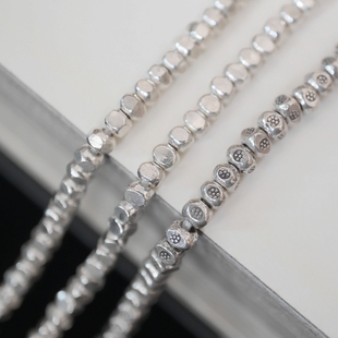 六角隔珠 妖家 四方 纯银DIY配件 XJ03 手工银饰