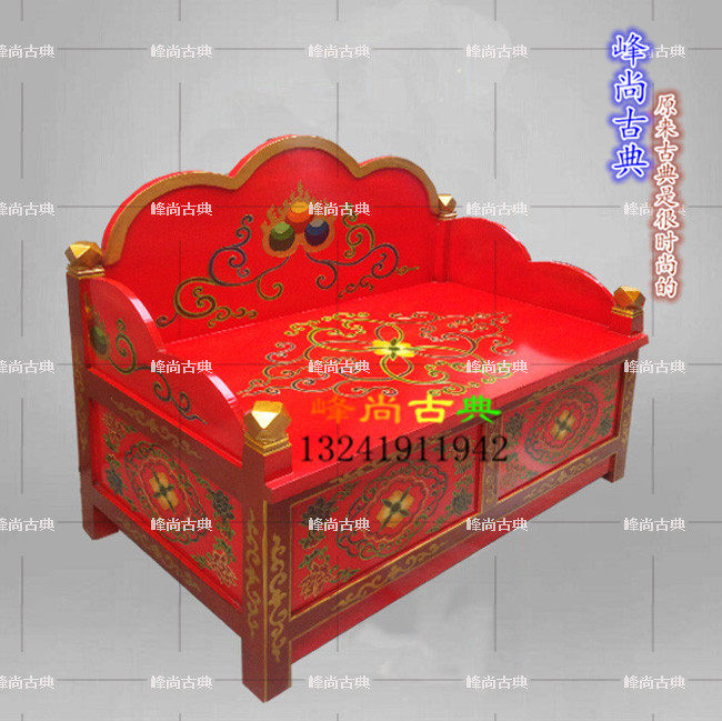 厂家直销藏式密宗彩绘法座 手绘佛龛沙发上师椅子 可定制西藏家具