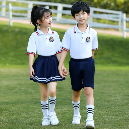 小学生校服幼儿园园服春夏装儿童合唱服班服长短袖纯棉T恤POLO衫