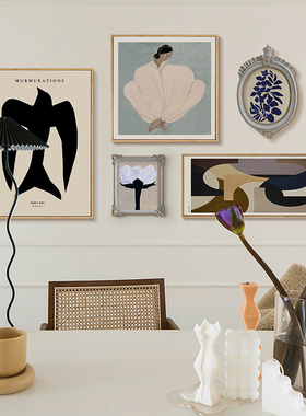 定做斯代达现格极柏抽象装饰墙画组合客餐简发厅风沙背景挂画艺术