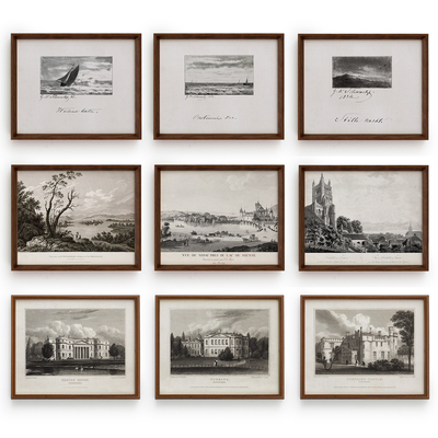 《远山庄园》风景客厅实木小美式装饰画有框怀旧复古卧室餐厅挂画