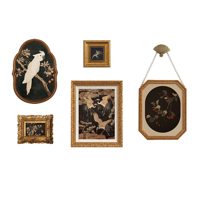 《瑞鹤》法式中古风仙鹤国风装饰画书房客厅餐厅斗柜墙面壁饰挂画