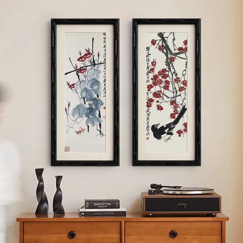 《齐白石》法式中书房茶室中式花卉挂画餐厅玄关柜实木装饰画,家居饰品,现代装饰画,淘宝优惠券,粉丝福利购,淘宝优惠卷