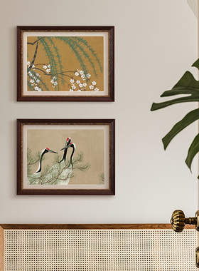 斯柏达新中式寓意好的装饰画松鹤延年挂画客厅入户玄关墙上壁画