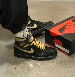 现货Air Jordan 1 OG AJ1 Black Gold 黑金 漆皮篮球鞋555088-032