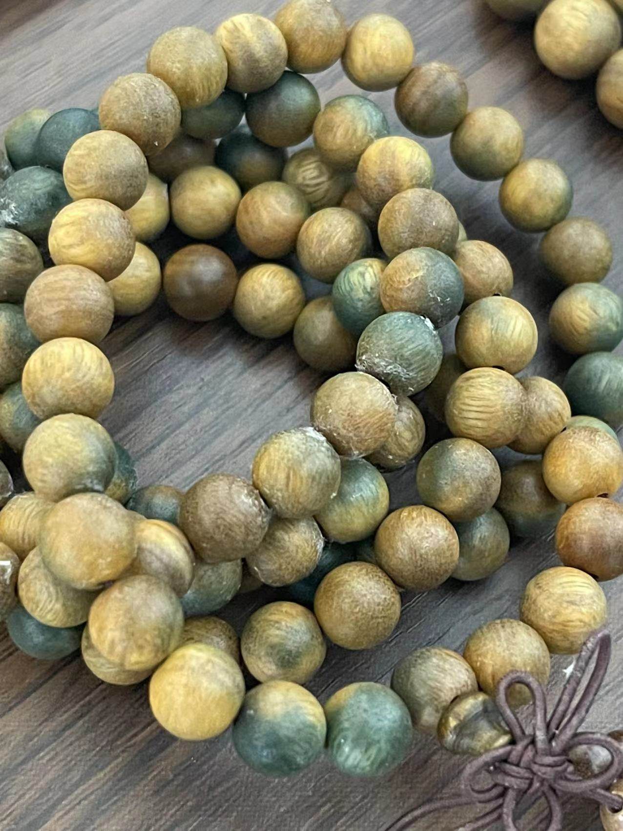 近代绿檀108颗串珠手串