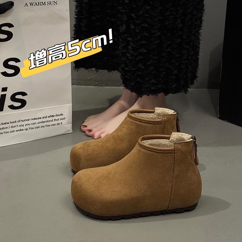 内增高一脚蹬高帮勃肯鞋子女冬季加绒保暖2025新款爆款马丁短靴子