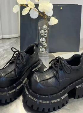 厚底法式圆头中口时尚舒适单鞋潮流休闲乐福鞋百搭鞋子 BK762