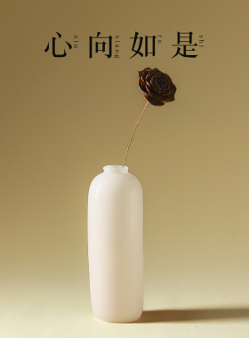 白瓷供佛花瓶陶瓷璞玉观音瓶插花甘露瓶家用佛堂装饰上供花器花插