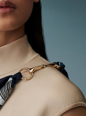 高级感奢华马衔扣百搭纯铜丝巾扣时尚大号多用途方巾扣环披肩夹扣