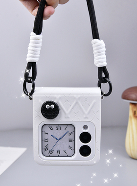 新款适用华为novaflips手机壳中轴全包防摔pocket2带挂绳可斜挎腕带保护套p50pocket带高级感皮质保护壳