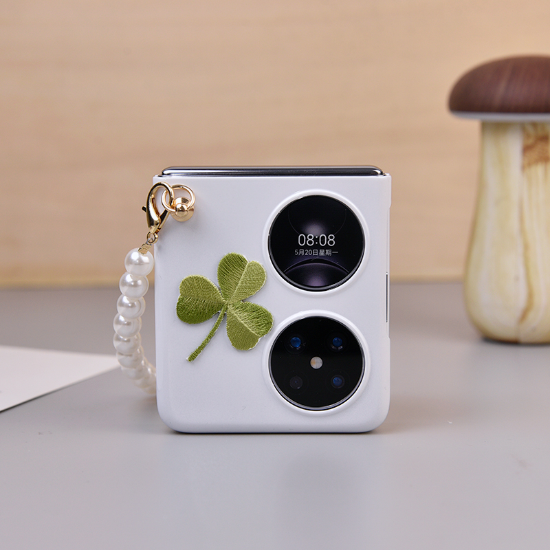 新款斜挎适用华为pocket2手机壳小清新刺绣p50pocket保护套pockets手提链条挂绳折叠屏保护壳超薄女款外壳