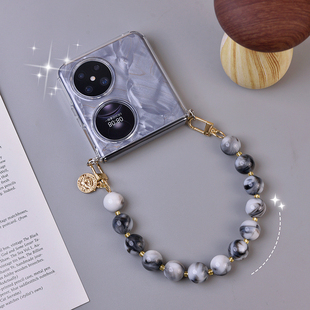 适用于华为Pocket2手机壳新款高级感链条p50pocket软硅胶折叠屏保护壳pockets斜挎腕带手提挂绳保护壳防摔壳