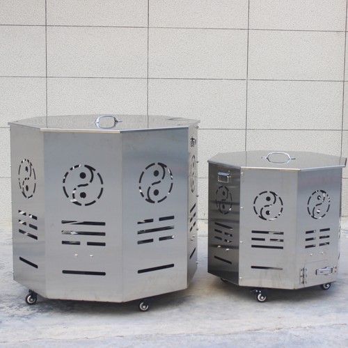 室外不锈钢八卦烧纸桶元宝桶户外寺庙烧金桶焚烧炉