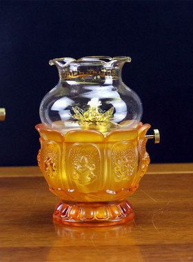 供佛莲花酥油灯调光防风