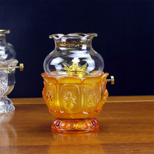 供佛莲花酥油灯调光防风