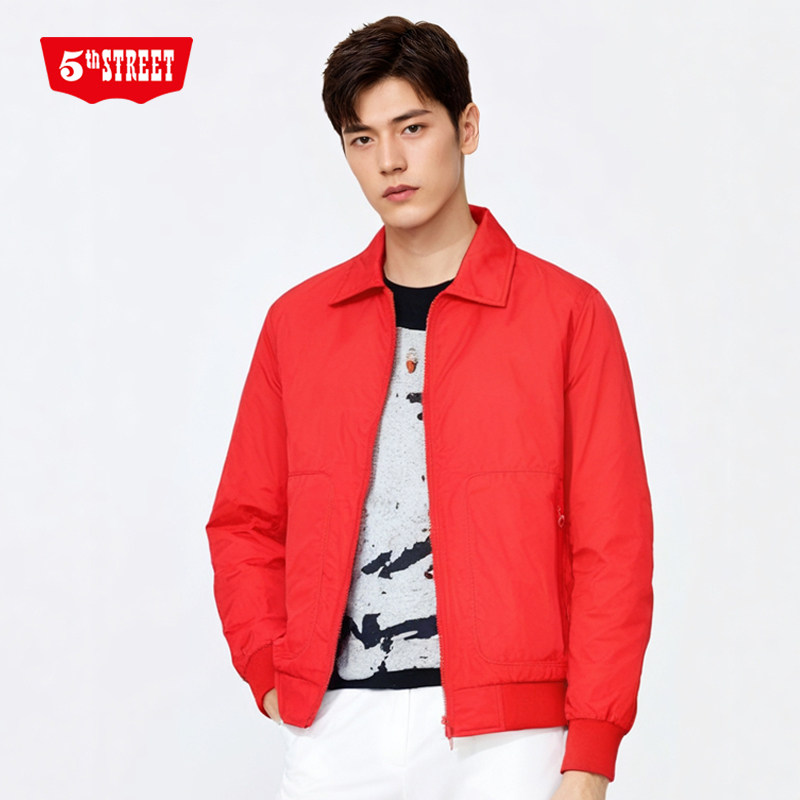 第五街新款男士冬装轻薄羽绒服保暖修身帅气男外套150307-173