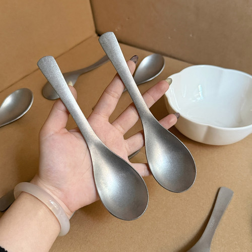 304不锈钢做旧工业风长柄汤勺