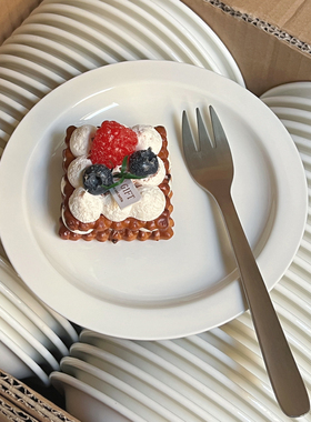 德化乳白陶瓷蛋糕小圆盘家用吐骨碟零食盘西餐小食糕点甜品小菜碟