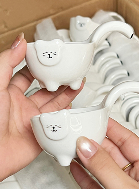 日式可爱小猫蘸料碟家用卡通调味碟立体浮雕碟酱油碟沙拉番茄酱醋