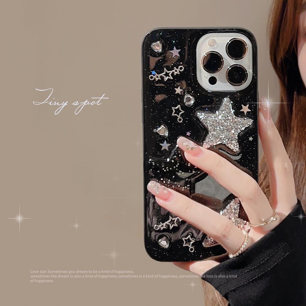 甜酷立体星星iPhone14苹果手机壳13滴胶X/8辣妹16/11适用于15promax