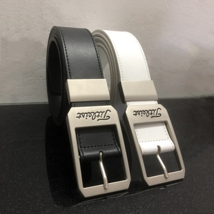 golf 带时尚 简约白色运动百搭腰带 真皮裤 高尔夫皮带户外休闲男士