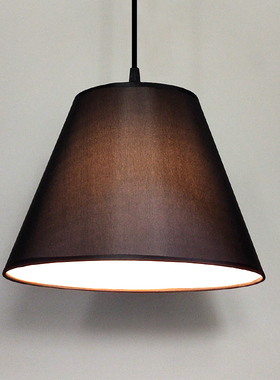 黑色吊灯布艺咖啡色米黄色深色灯罩单头三头餐厅E27家用工程装修