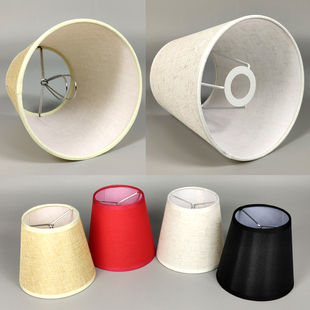 吊灯灯罩水晶灯多头客厅吊灯白色红色布艺壁灯夹泡E27接口配件E14