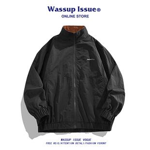 WASSUP ISSUE日系工装夹克男款春秋季潮牌冲锋衣高级感痞帅外套男