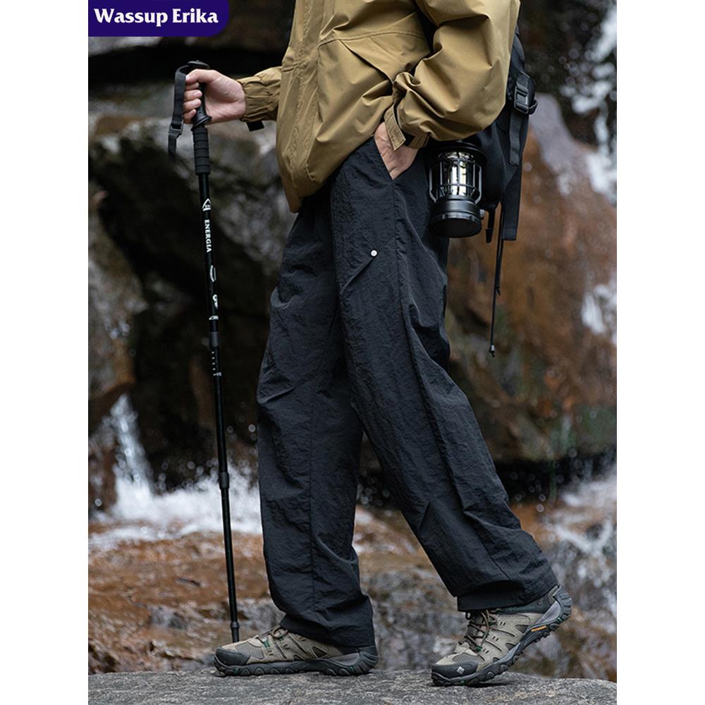 WASSUP ERIKA户外速干防水冲锋裤男早秋机能风直筒裤子登山伞兵裤