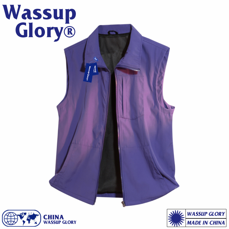 WASSUP GLORY户外速干马甲男士轻薄痞帅风夏季多巴胺无袖背心外穿