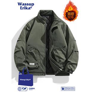 WASSUP ERIKA美式飞行员加棉夹克男冬季工装大码棉服保暖加厚外套