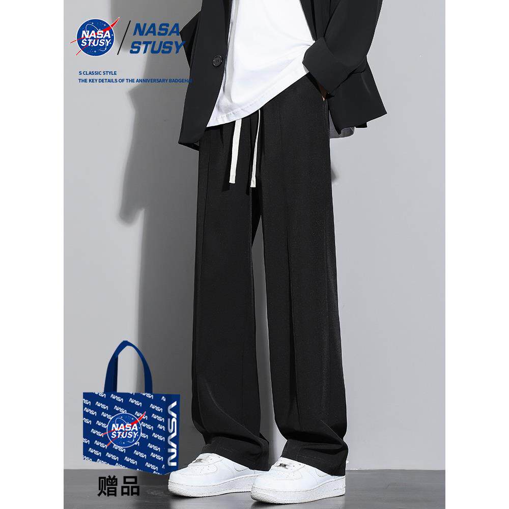NASA STUSY美式2025新款夏装男款凉感休闲长裤子速干薄款透气冰丝