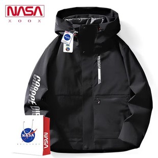 nasa联名冲锋衣羽绒服男冬季2023年新款三合一可拆卸内胆情侣外套