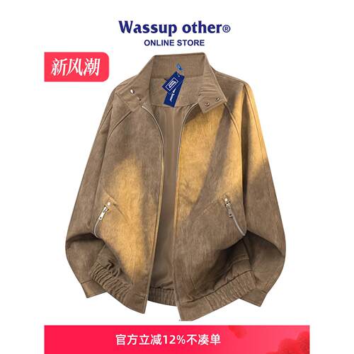 WASSUP OTHER日系皮夹克西服男款春秋季高级感痞帅休闲西装外套男