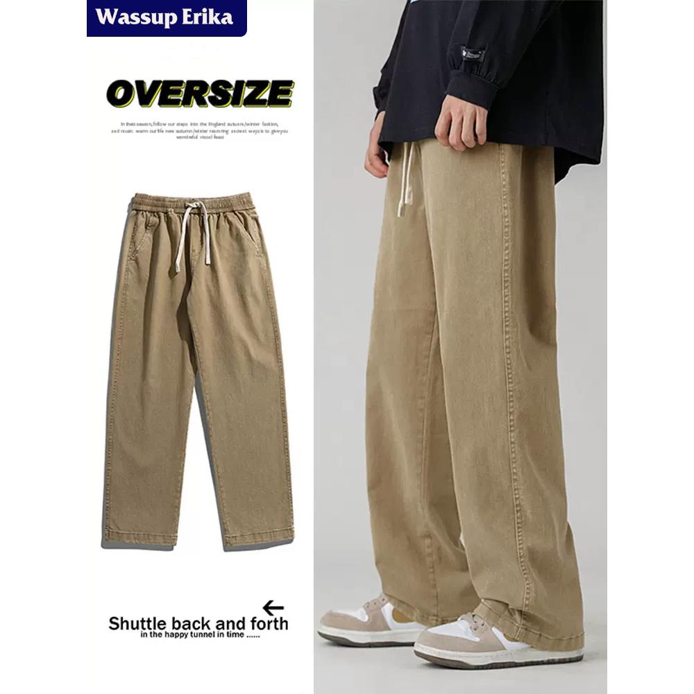 WASSUP ERIKA古着裤子男士秋季2025年卡其色工装牛仔裤男款直筒裤