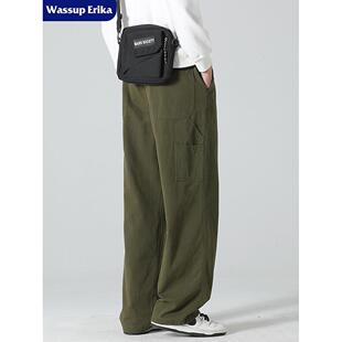 WASSUP ERIKA日系伐木工装裤男款春秋季美式vibe纯棉直筒宽松裤子