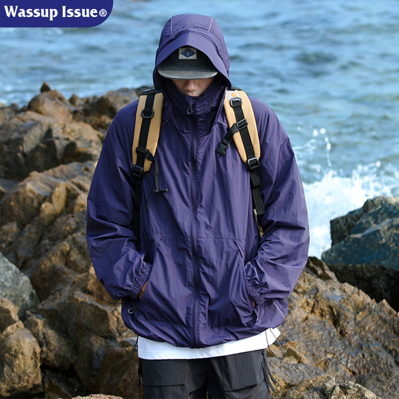WASSUP ISSUEUPF50+防晒衣男士夏季薄款冰丝防紫外线防晒服外套男