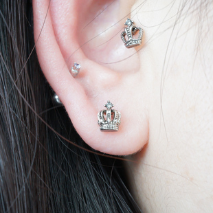 韩国复古皇冠气质耳骨钉耳蜗耳门钉