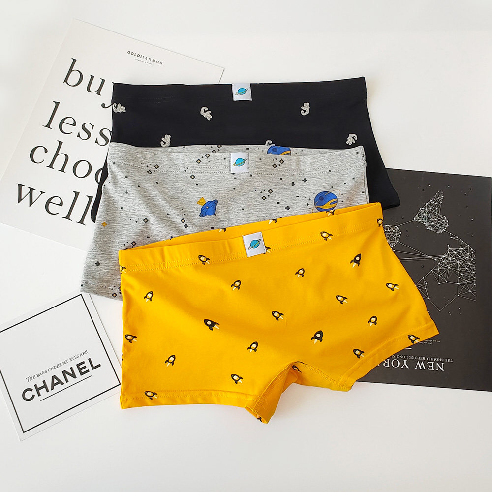 女士LE宇航员星空中性帅气印花平角裤纯棉舒适中腰运动小码内裤,女士内衣/男士内衣/家居服,平角裤,淘宝优惠券,粉丝福利购,淘宝优惠卷