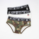 潮人女生帅气印花迷彩纯棉le内裤 女士中腰宽边中性运动青年三角裤
