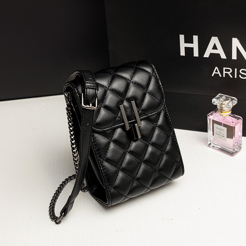 放手机的小包包女夏2025新款潮菱格链条包高级感斜挎包爆款小方包