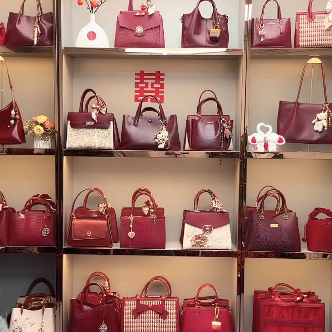 孤品清仓品牌红色女士包包新娘手提包大气中年妈妈婚包高品质特价