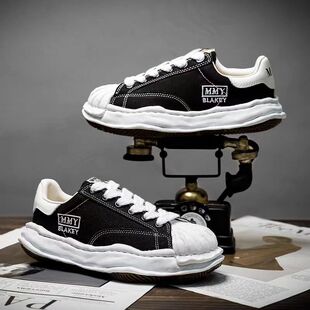 三原康裕溶解鞋余文乐同款低帮帆布女鞋MMY贝壳头小白鞋潮流男鞋