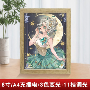 第五人格动漫灯光画杰克古董商舞者红蝶相框摆件梦之女巫夜灯礼物