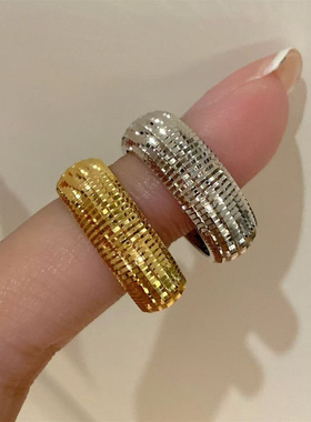 【无钻胜有钻】超质感重工爆闪亮晶晶刻面灯球戒指CNC厚镀金色银