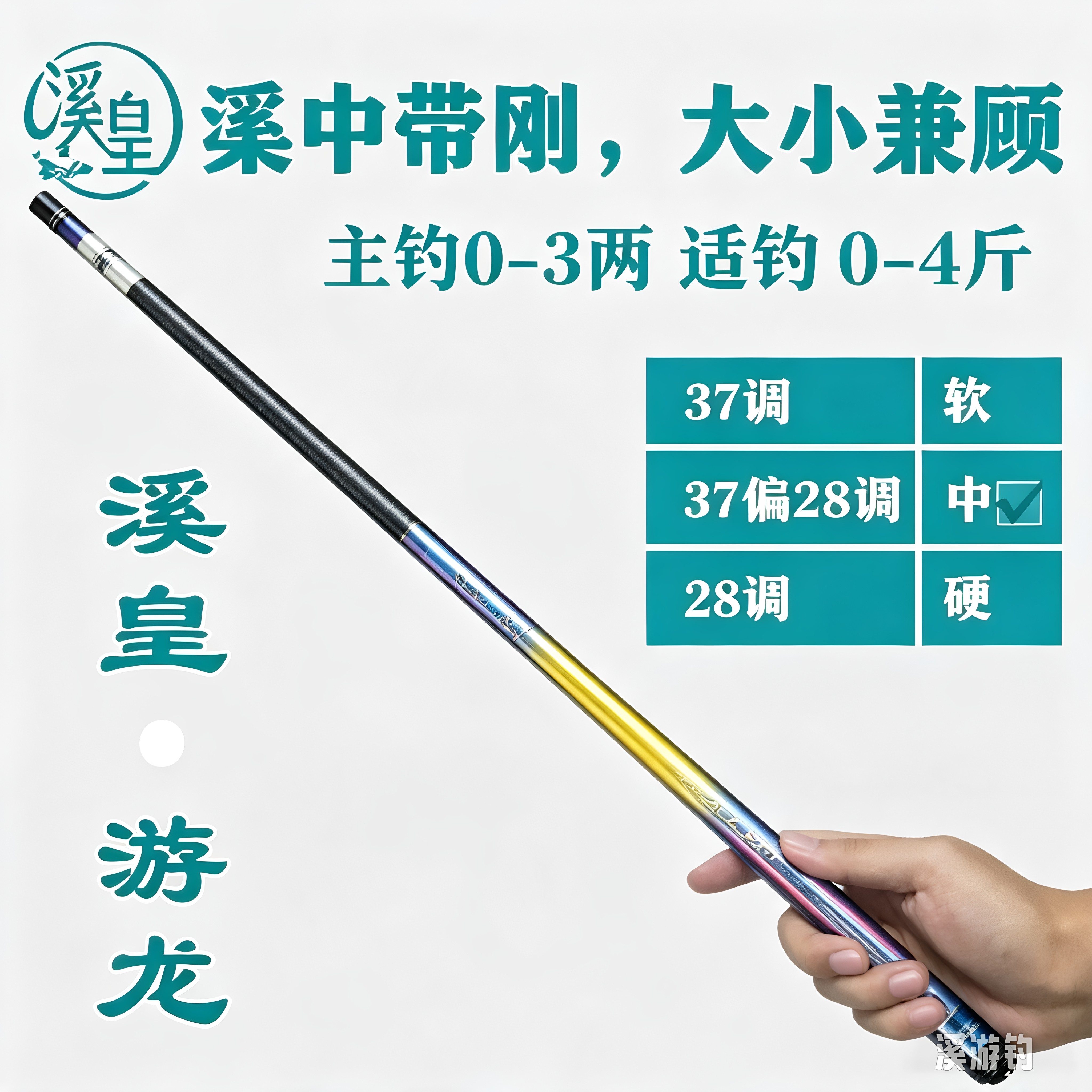 溪皇游龙溪流竿超轻超细超短高端小物溪流杆短节鱼竿手竿超轻超硬